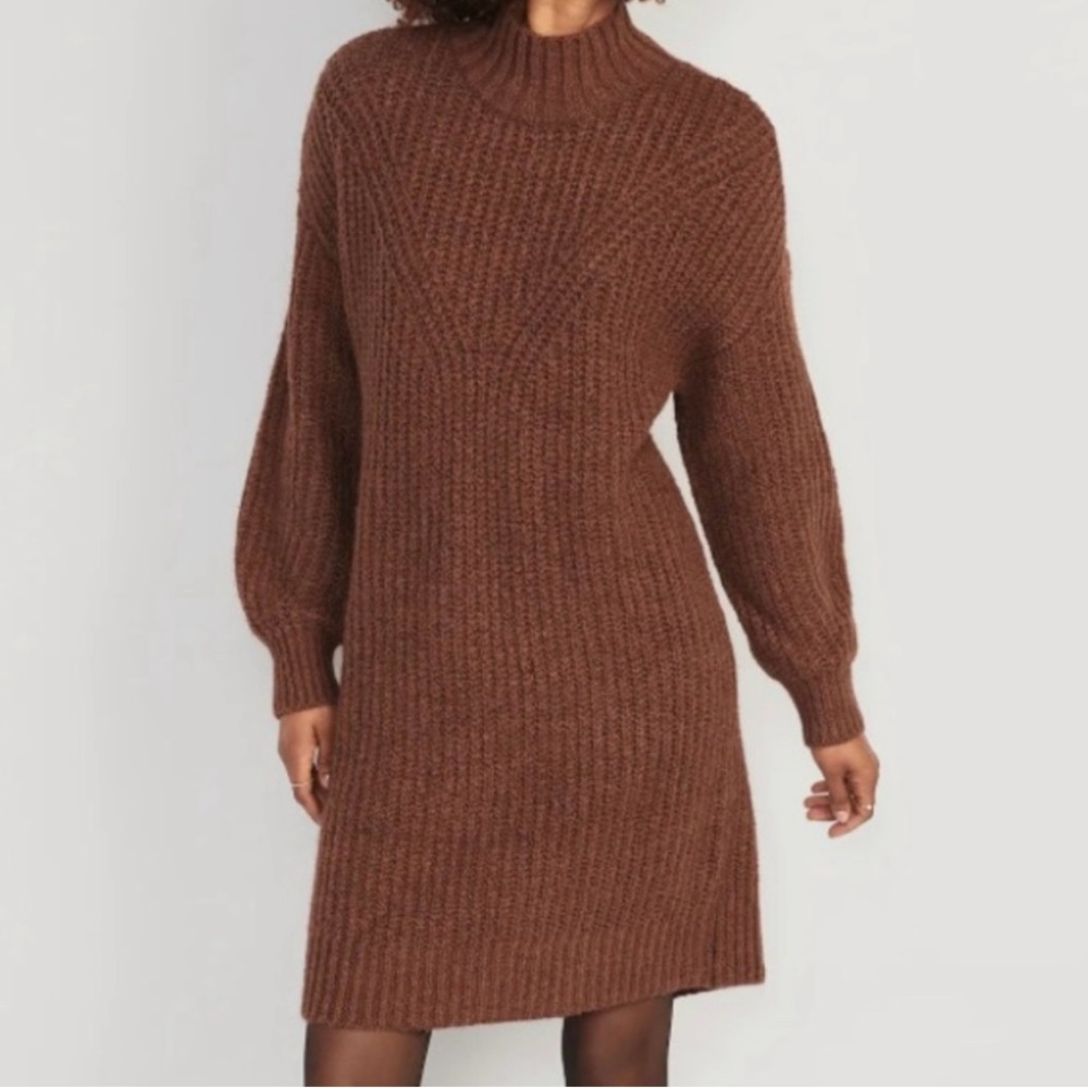 Old Navy mock-neck sweater shift dress, size XS Petite